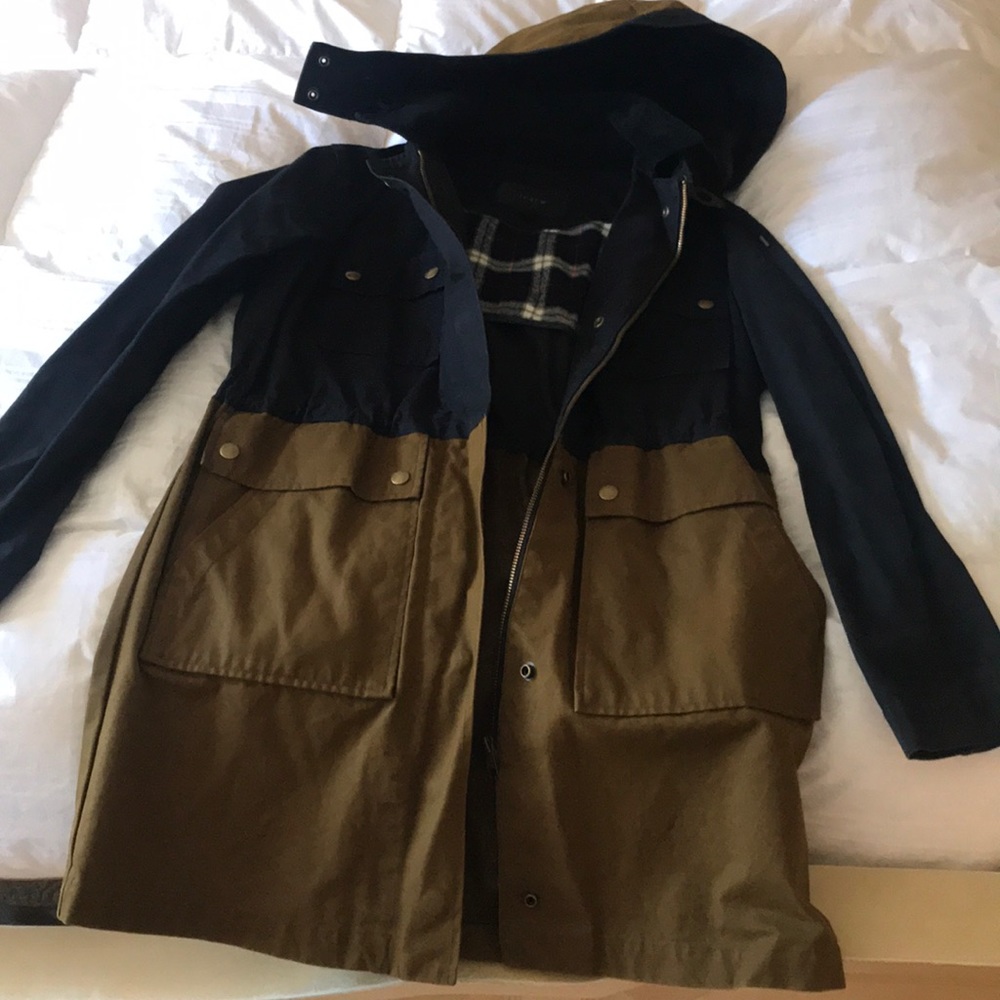 Jcrew two toned women’s waxed cotton jacket